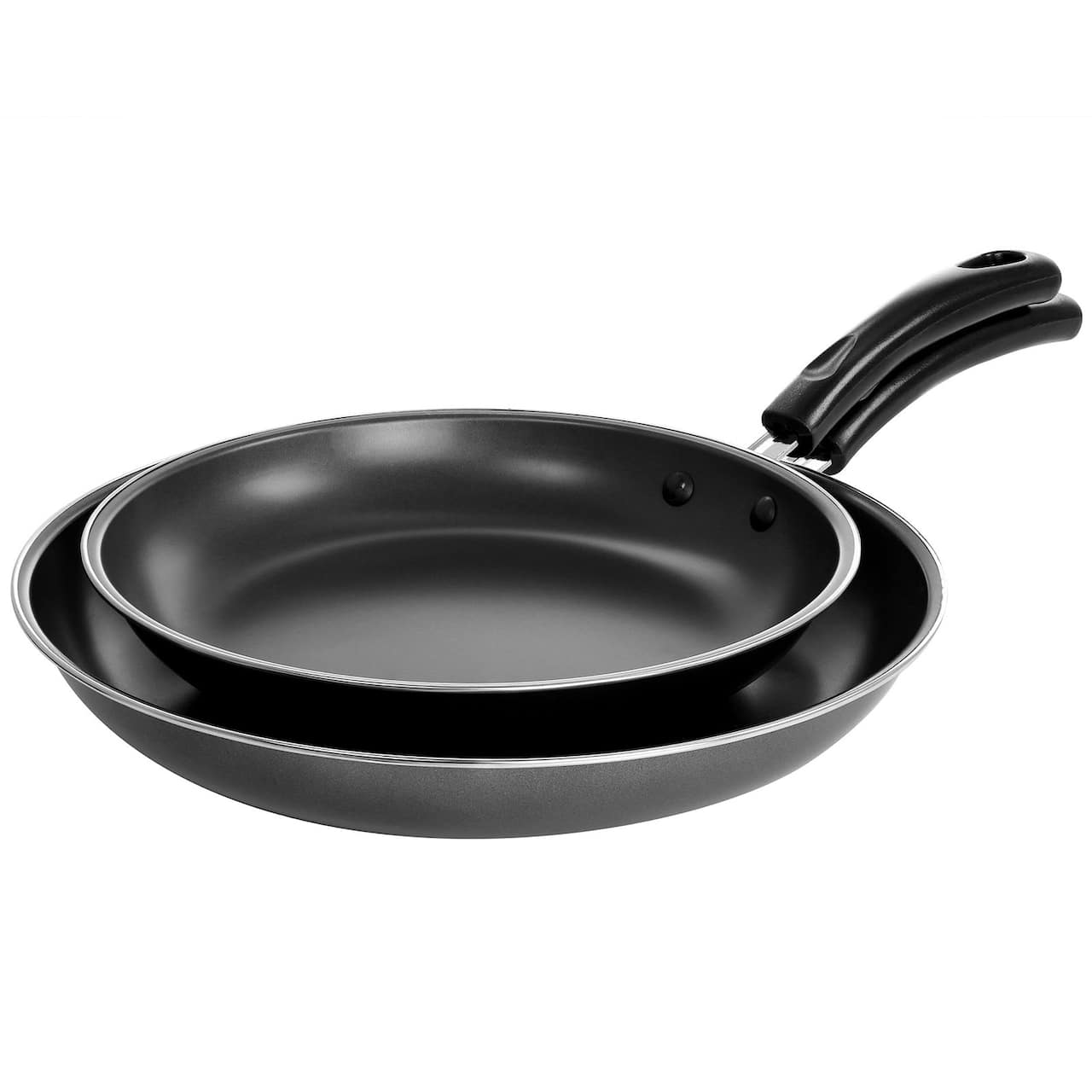 Gibson Everyday® Highberry 2-Piece Metallic Gray 12" & 10" Frying Pan Set